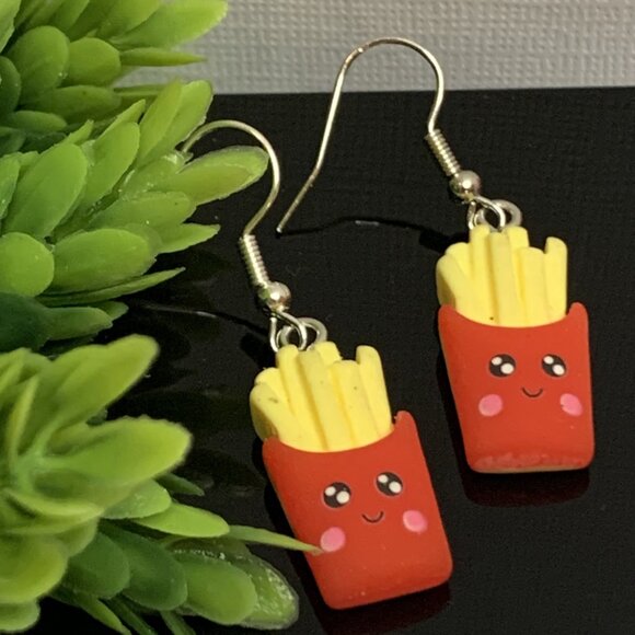 French Fry Earring, Fry Earring, Funny Food Earring, Gift Idea, Silly Earring - Picture 1 of 8